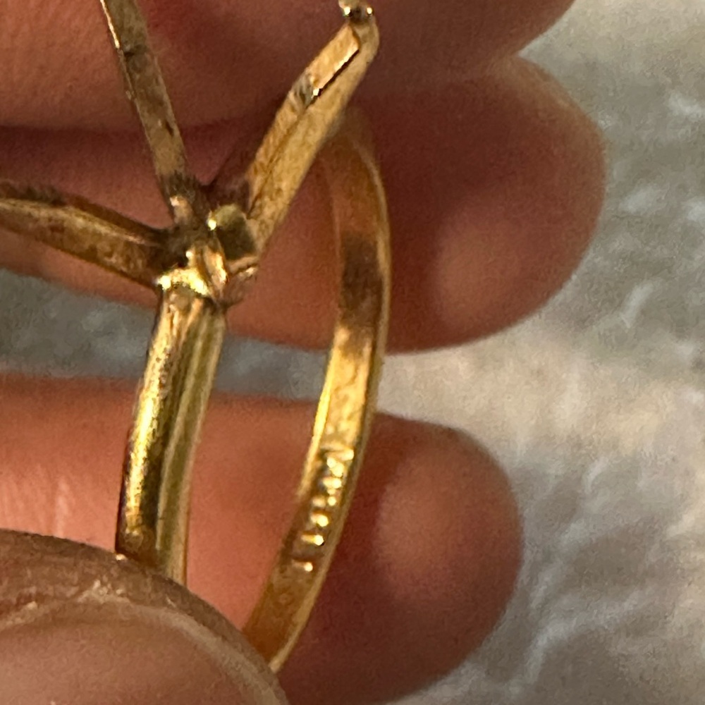14k GP espo TYPO Vintage Gold Ring with missing stone - Picture 6 of 16
